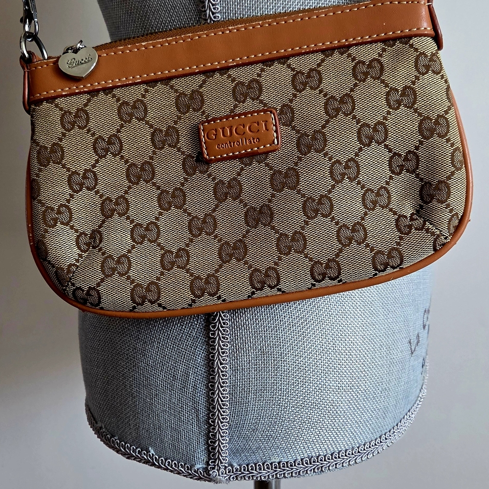 Cute Brown Monogram Canvas Mini Clutch Crossbody Bag